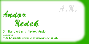 andor medek business card